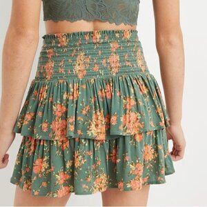  Aerie Frills 'N' Thrills Printed Mini Skirt Size Large